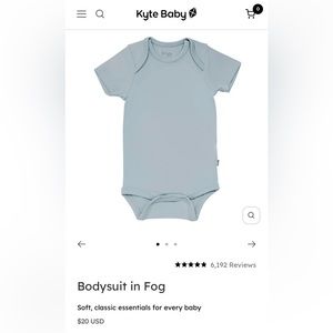 Kyte Baby Newborn Bodysuit in Fog